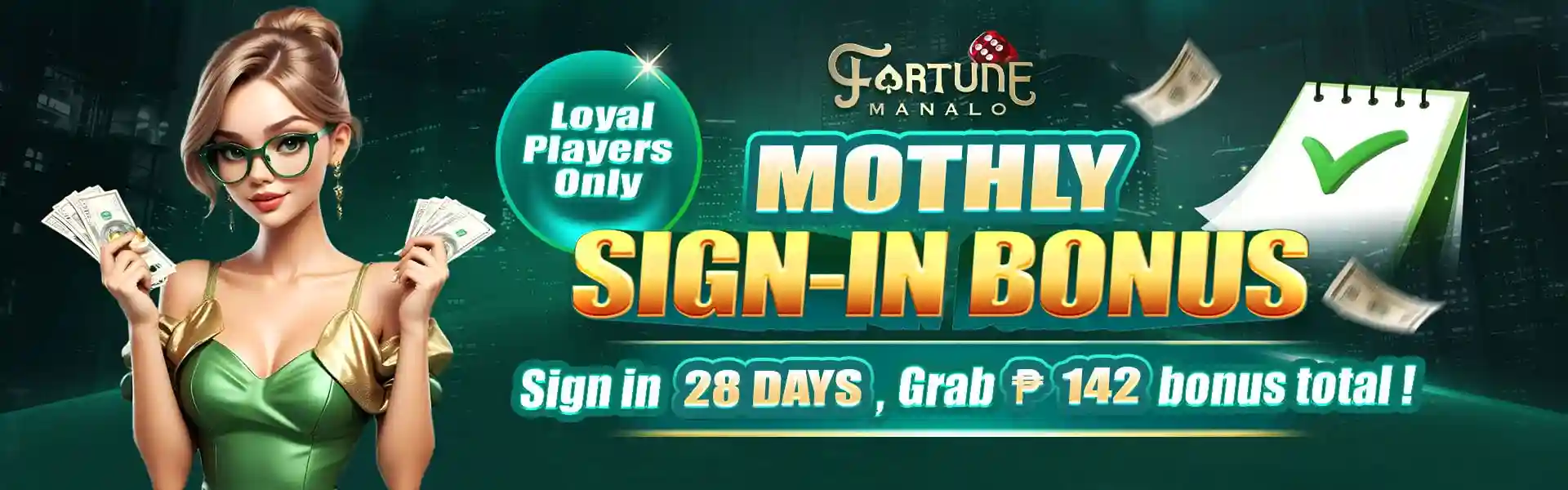 MANALO FORTUNE daily rewards and cashback promotion